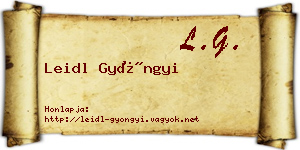 Leidl Gyöngyi névjegykártya