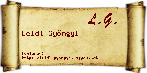 Leidl Gyöngyi névjegykártya